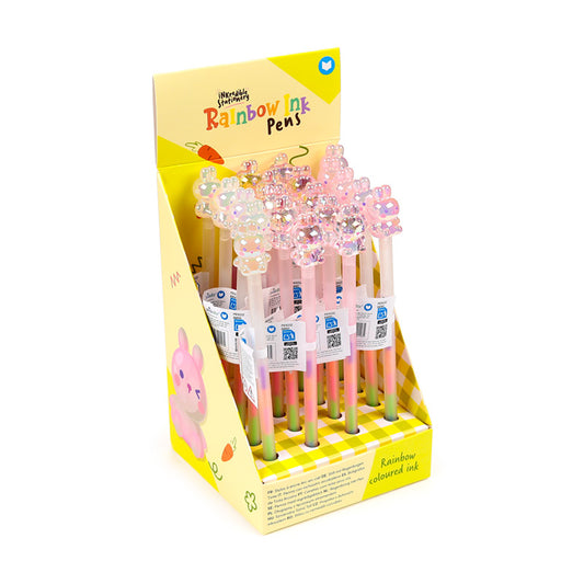 Rainbow Ink Pen with Springtime Bunny Rabbit design