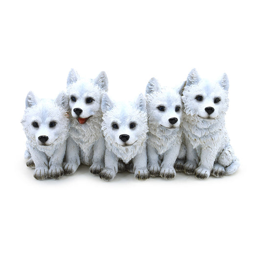 Wolf Ornament featuring 5 Mischievous Puppies