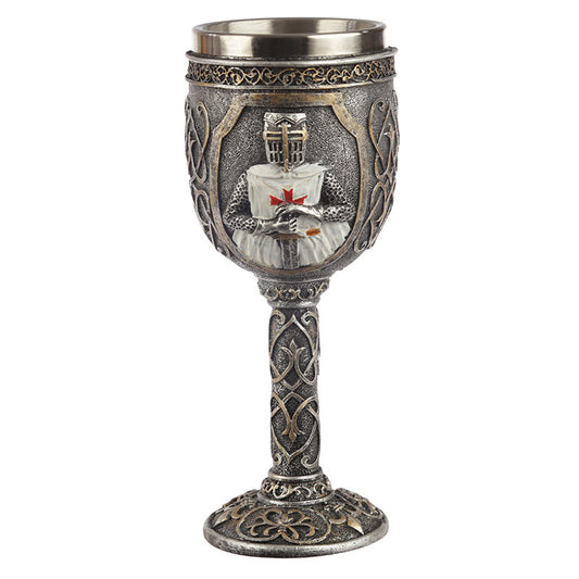 Crusader Knight Decorative Goblet with stainless steel accents