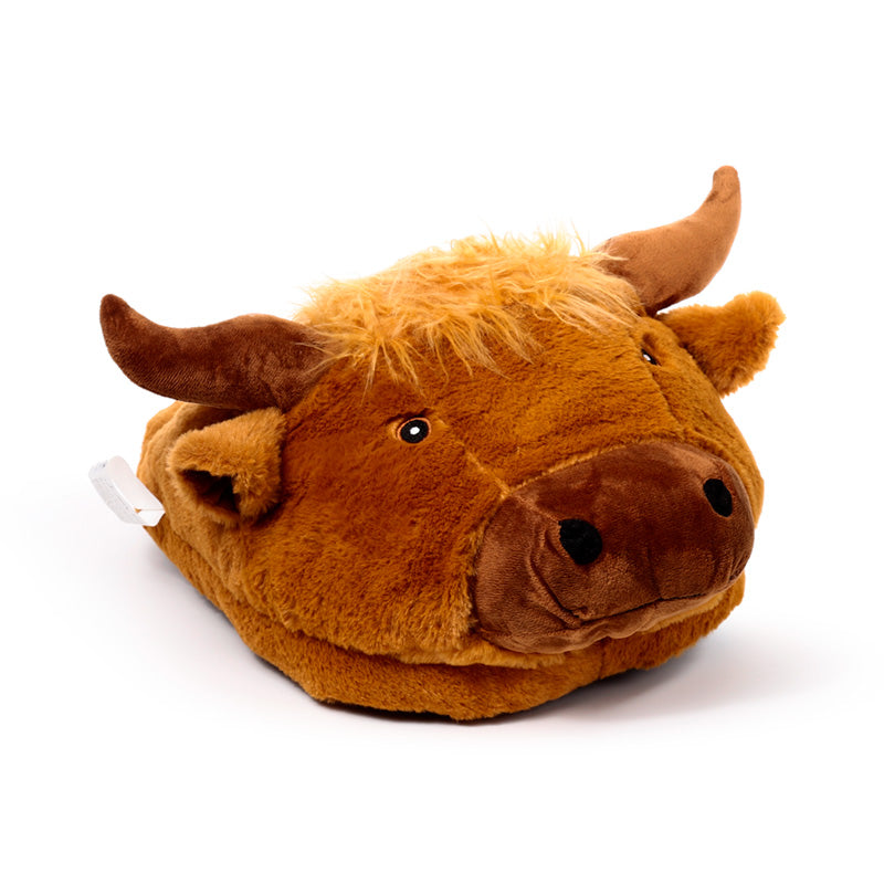 Highland Coo Plush Maxi Slipper Foot Warmer front view