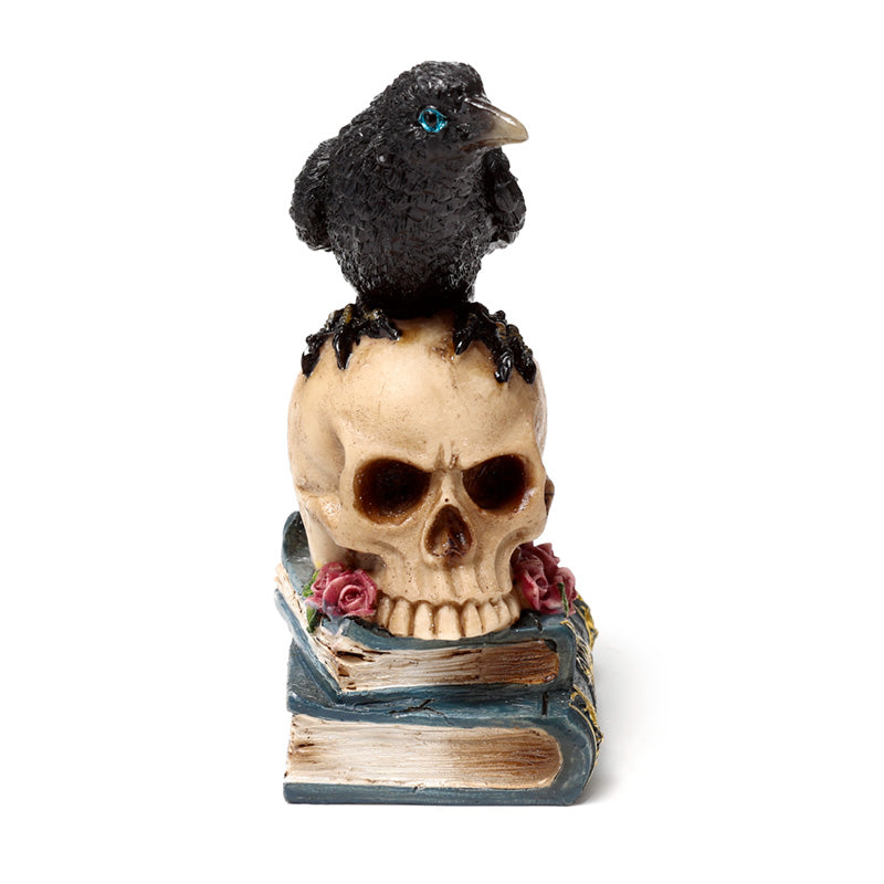 Unique crow on skull decorative piece for collectors