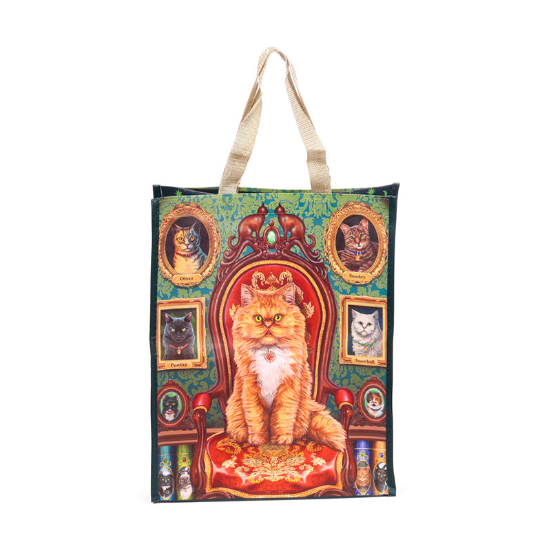Close-up of Lisa Parker Mad About Cats shopping bag design