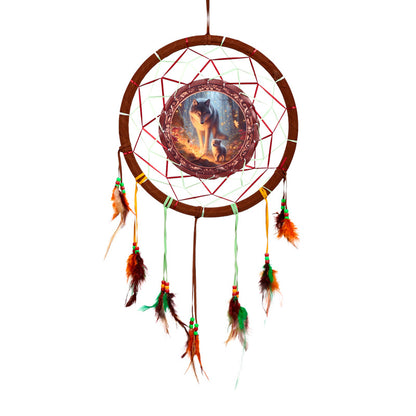 Medium Dreamcatcher - Fairy Dream Wolf & Cub