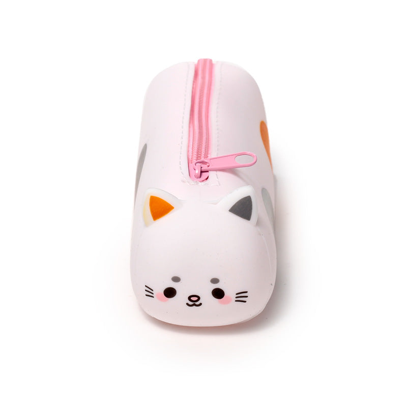 Adoramals Cat Silicone Pencil Case - Open with Contents