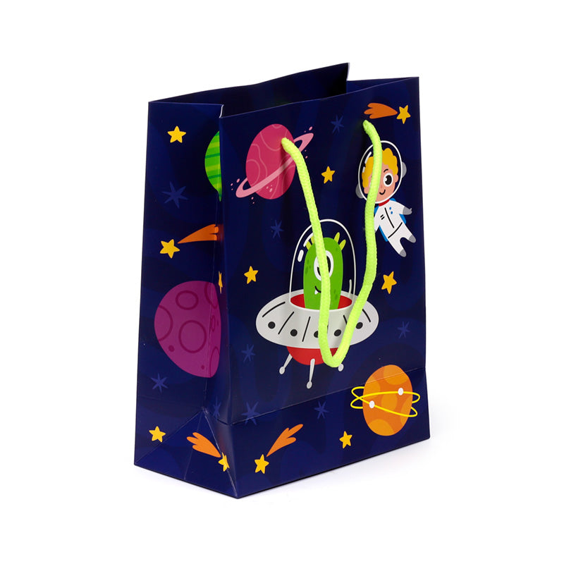 Space-themed design of Space Cadet Medium Gift Bag