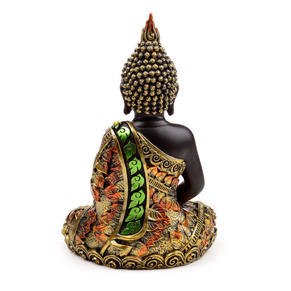 Serene Black & Orange Gold Thai Buddha ornament