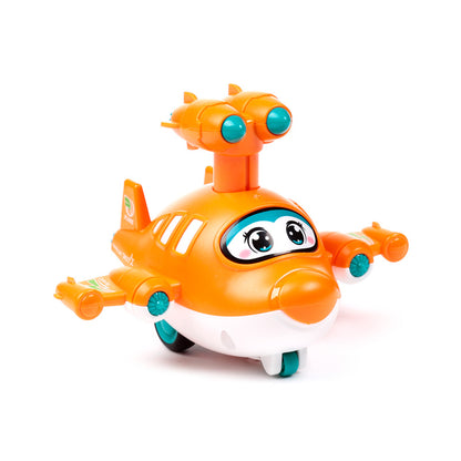 Child playing with Press & Go Action Toy Aircraft