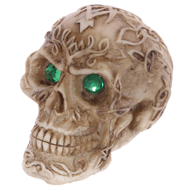 Mini Gothic Skull Decoration with Gem Eyes with gem detail