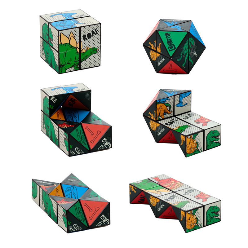 Puzzle Cube Toy - Dinosauria side view