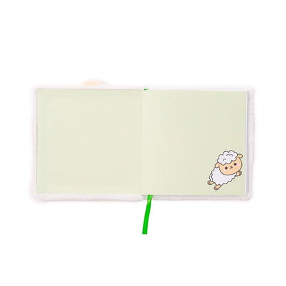 Close-up of Adoramals Sheep Plush Notebook cover