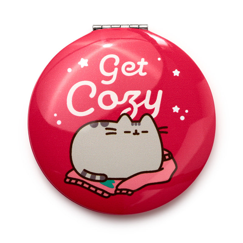Pusheen the Cat Christmas Compact Mirror being used