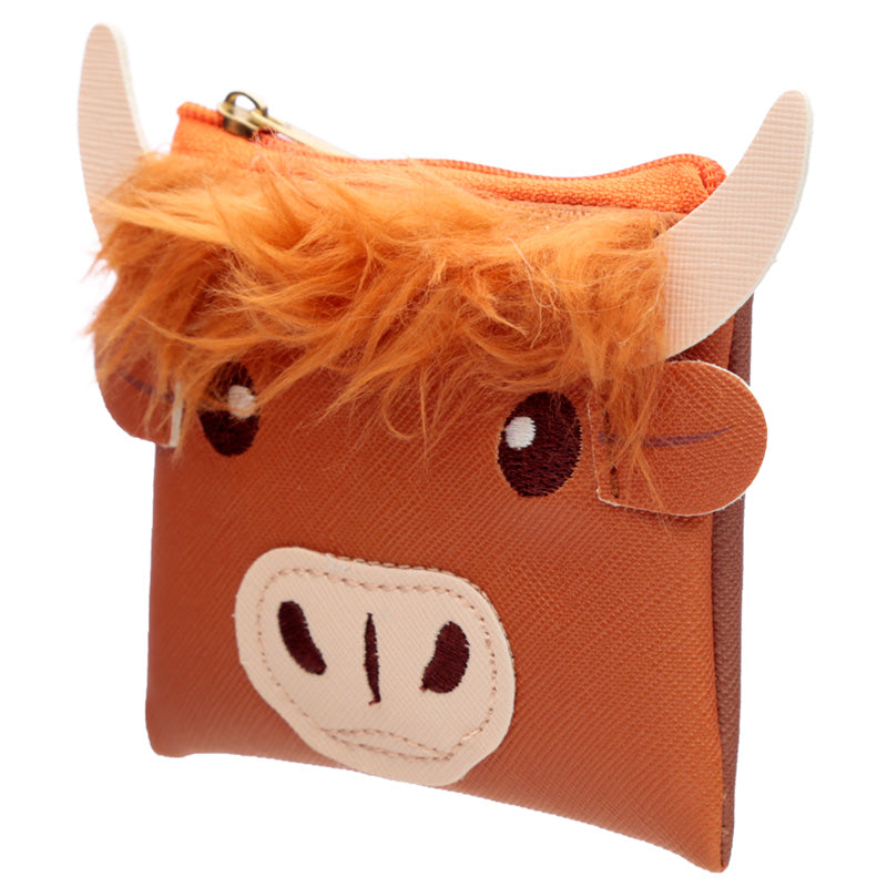 Close-up of Highland Coo Cow PVC Purse