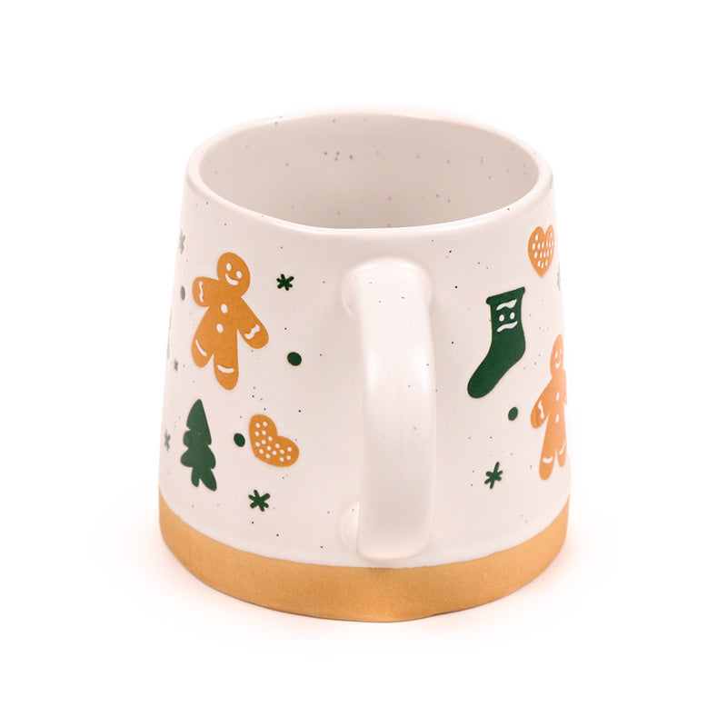 Gingerbread Man Stoneware Mug with hot chocolate