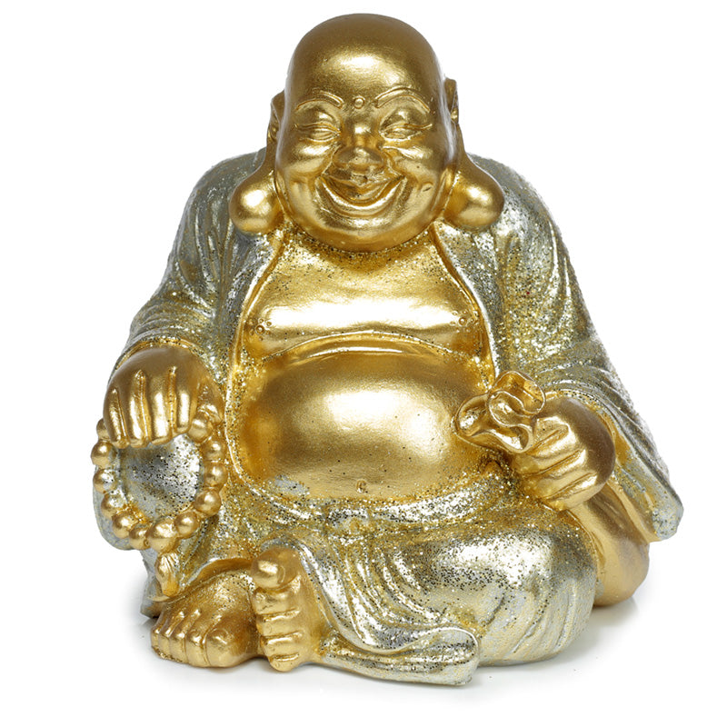 Decorative Mini Lucky Glitter Chinese Laughing Buddha
