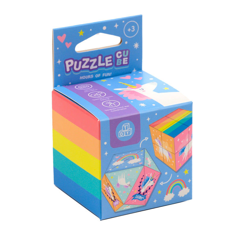 Unicorn Magic Puzzle Cube Toy with vibrant designs