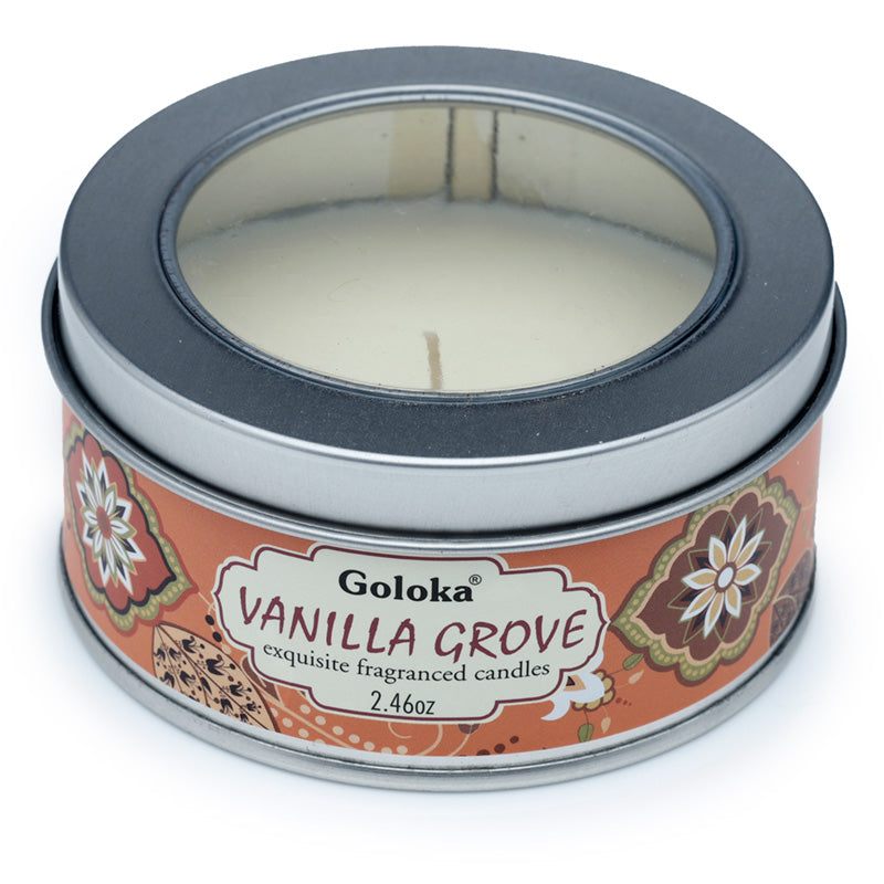 Goloka Vanilla Grove Wax Candle Tin - Image 1