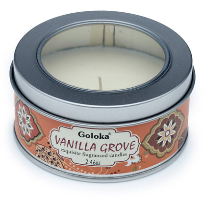 Goloka Vanilla Grove Wax Candle Tin - Image 1