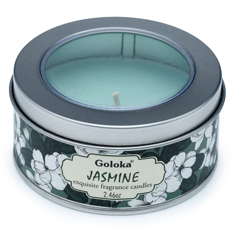 Goloka Jasmine Wax Candle Tin - Elegant Home Decor