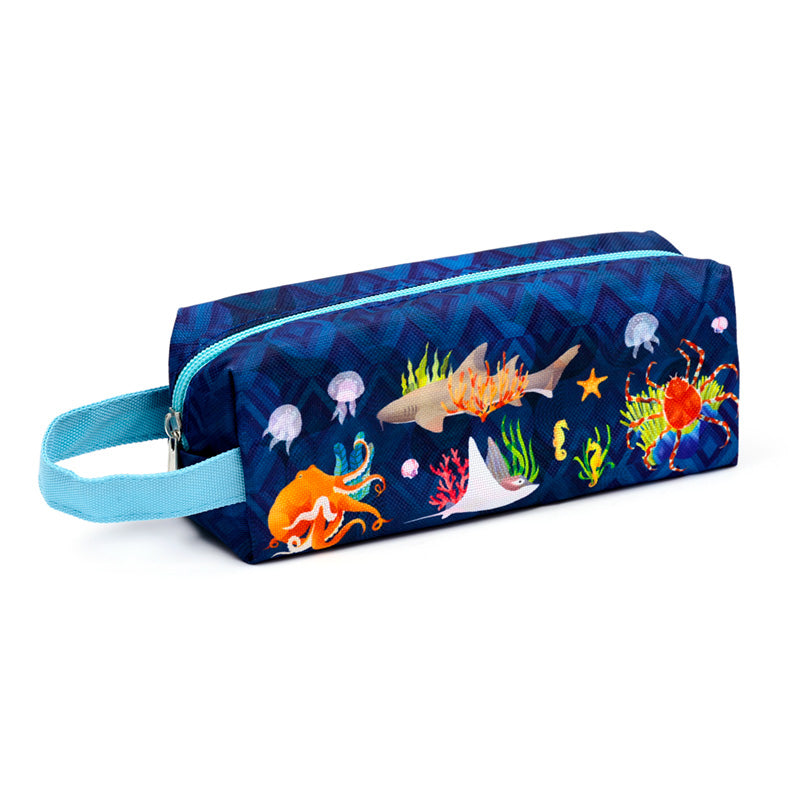 Marine Kingdom Oxford Cloth Pencil Case with ocean design