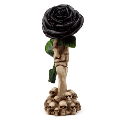 Skeleton Hand Holding Black Rose - Gothic Home Decor