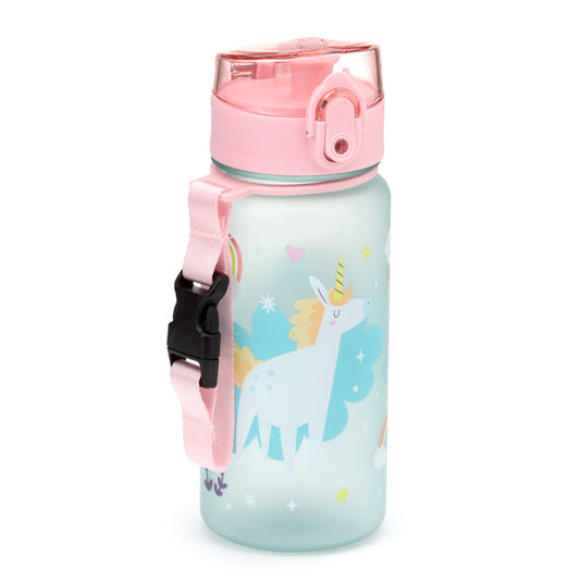 350ml Shatterproof Pop Top Children's Water Bottle - Unicorn Magic front view