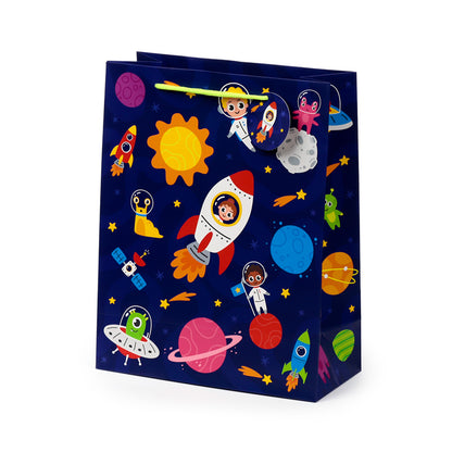 Large Space Cadet Gift Bag with attached gift tag