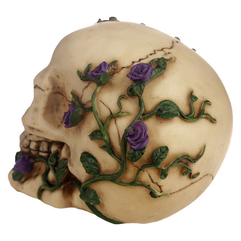 Intricate Details of Gothic Skull with Flowers