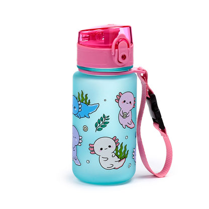 350ml Shatterproof Pop Top Children's Water Bottle - Adoramals Axolotl