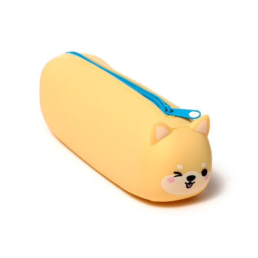 Adoramals Shiba Inu Dog Silicone Pencil Case front view