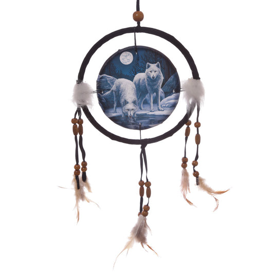 Small Dreamcatcher featuring Lisa Parker's Warriors of Winter Wolf artwork