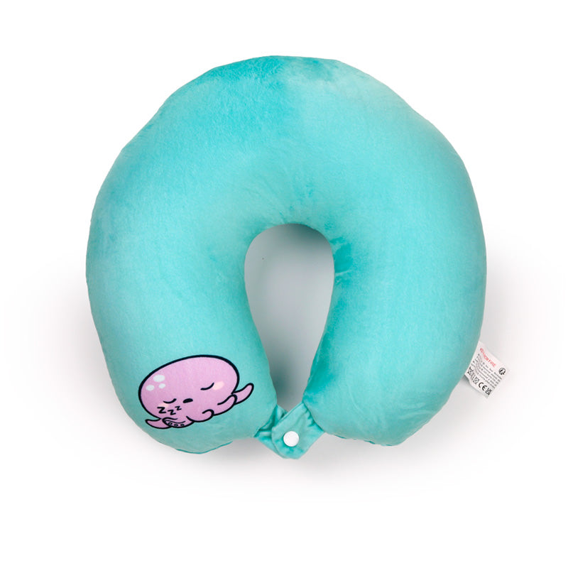 Wendy the Octopus travel pillow in use