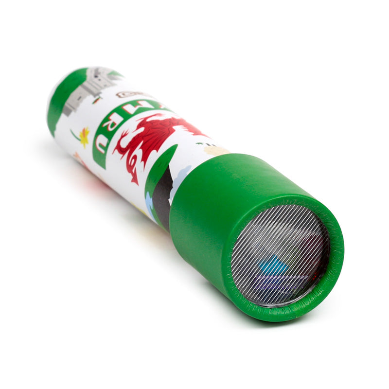 Welsh Dragon Kaleidoscope displayed on a shelf