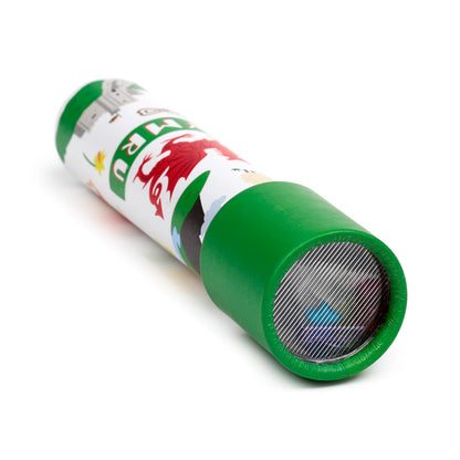 Welsh Dragon Kaleidoscope displayed on a shelf