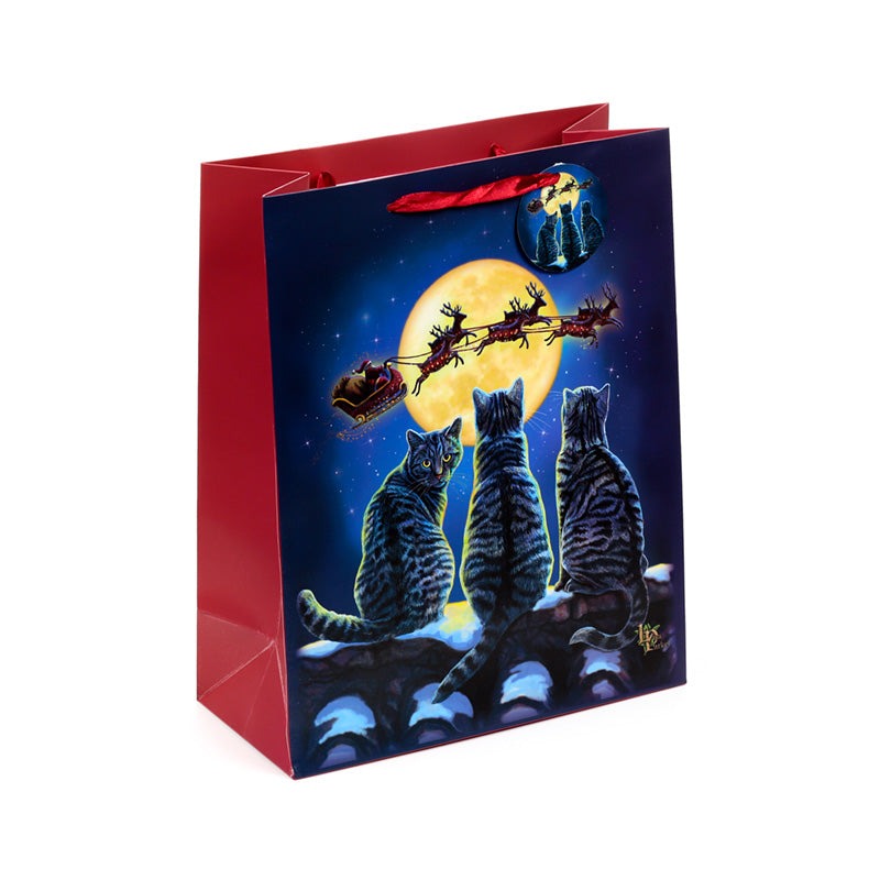 Large Christmas Gift Bag featuring Lisa Parker's Christmas Cats design