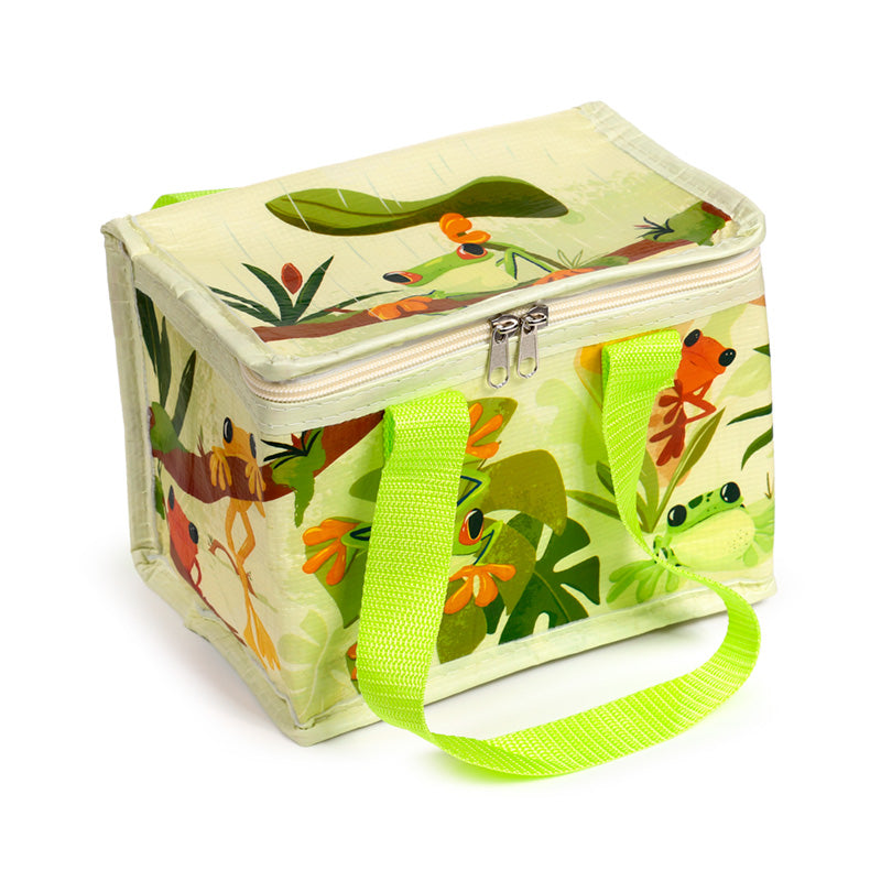 Insulated Tropical Frogs RPET Cool Bag showing handles