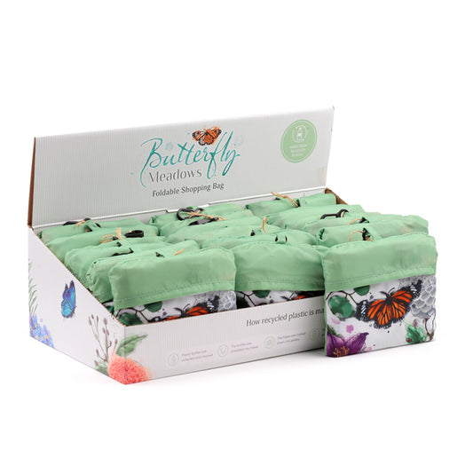 Handy Foldable Shopping Bag with Butterfly Meadows design