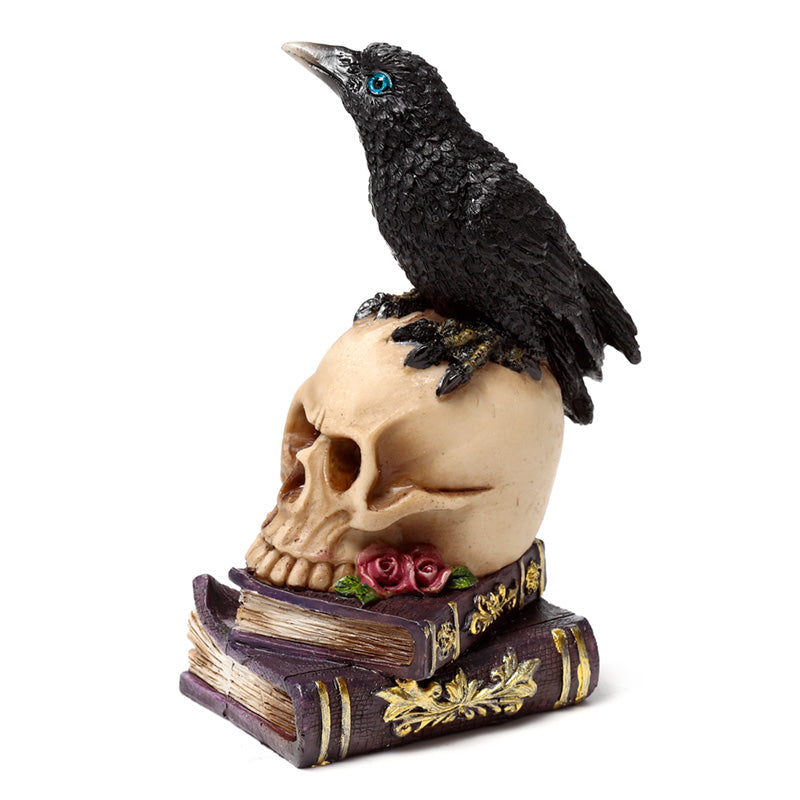 Gothic decorative ornament with crow and skull