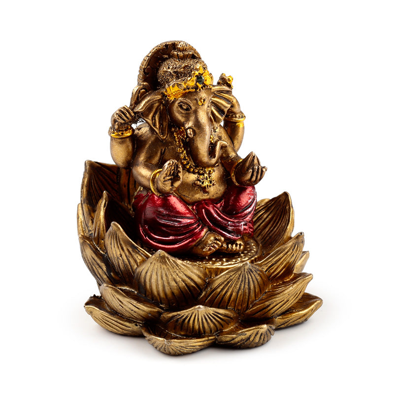 Ganesh and Lakshmi Figurines in Detailed Resin
