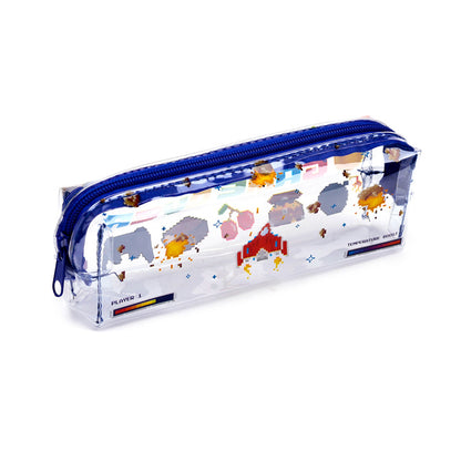 Clear Window Pencil Case - Game Over zipper detail
