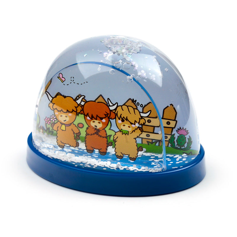Collectable Snow Storm Highland Coo Cow Display
