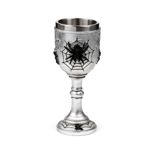 Gothic decorative goblet with spider web design