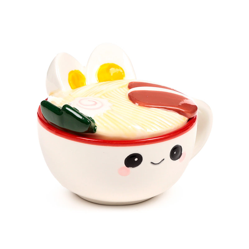 Nori the Ramen Foodiemals Ceramic Lidded Mug - Front View