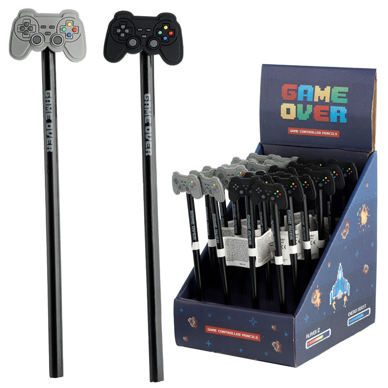 Game Over Pencil with colourful stationery items