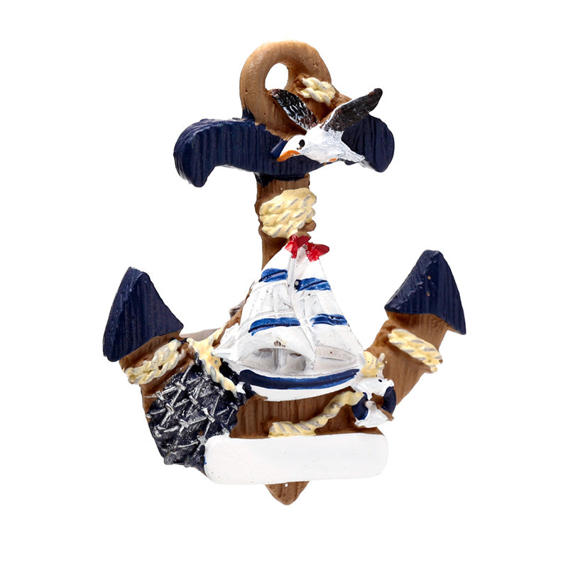 Charming nautical parrot fridge magnet