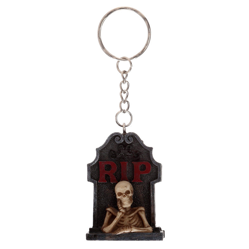 Gothic decorative keyring with skeleton design