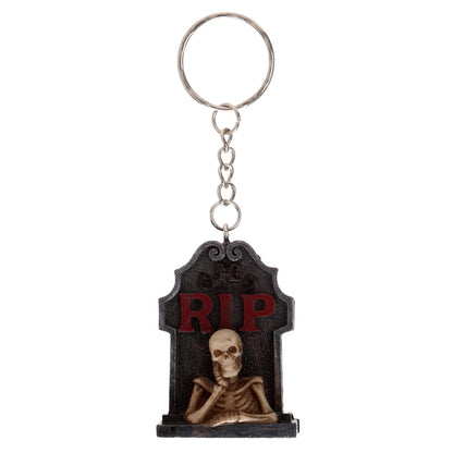 Gothic decorative keyring with skeleton design