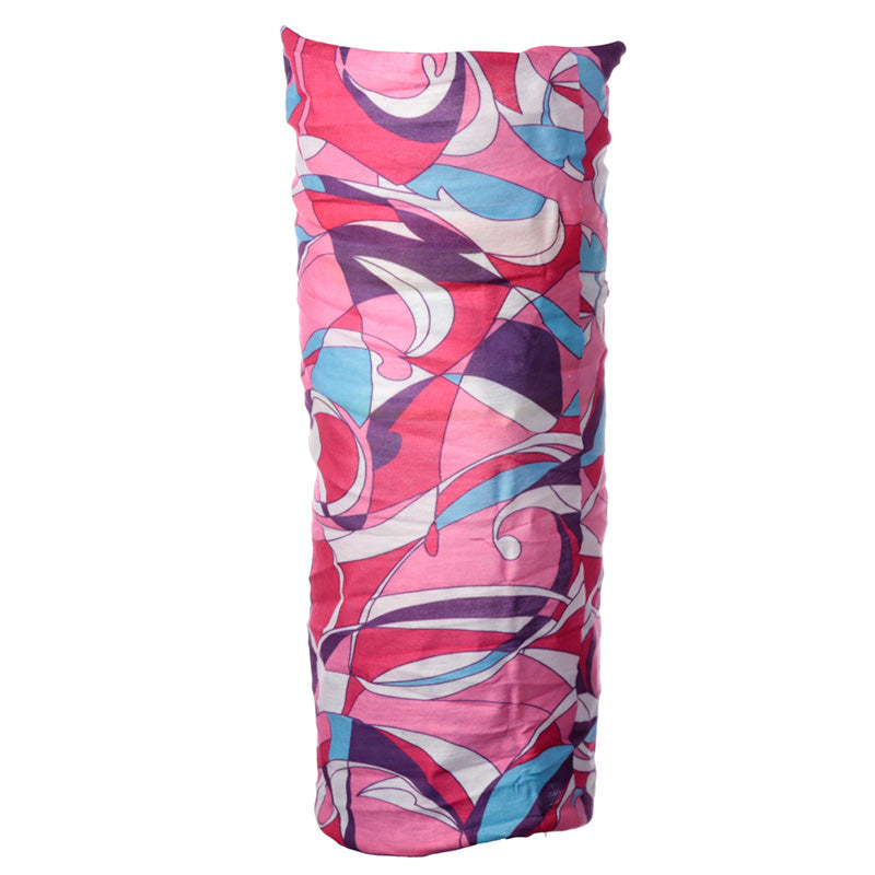 Soft polyester neck warmer in pink design