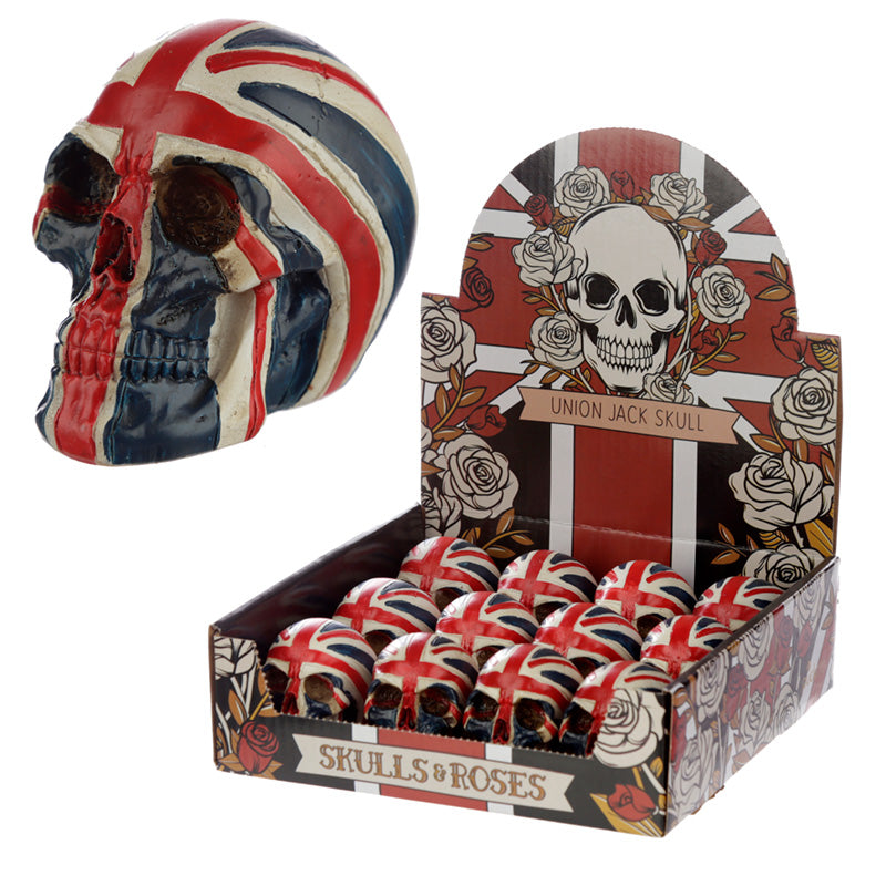 Skull Union Jack Head Ornament in a decorative setting