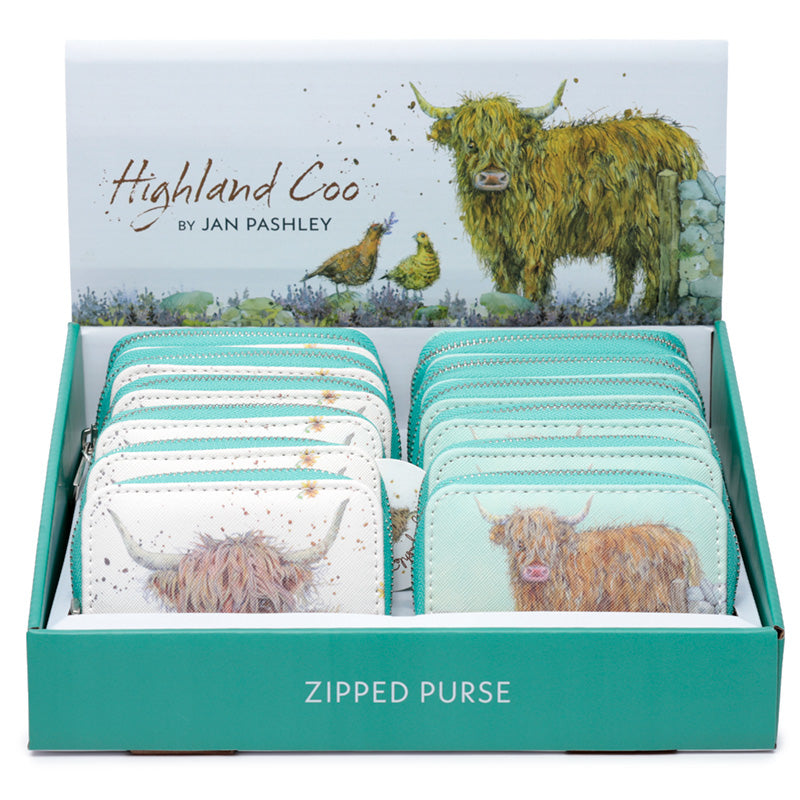 Giftable Highland Coo Cow Zip Wallet