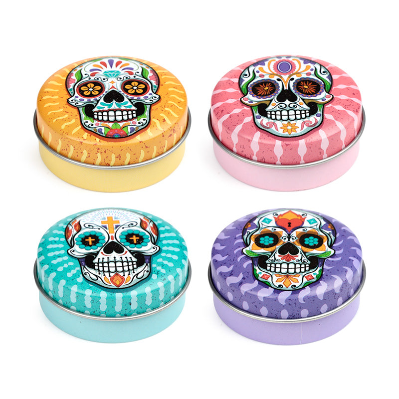 Close-up of Day of the Dead Lip Balm